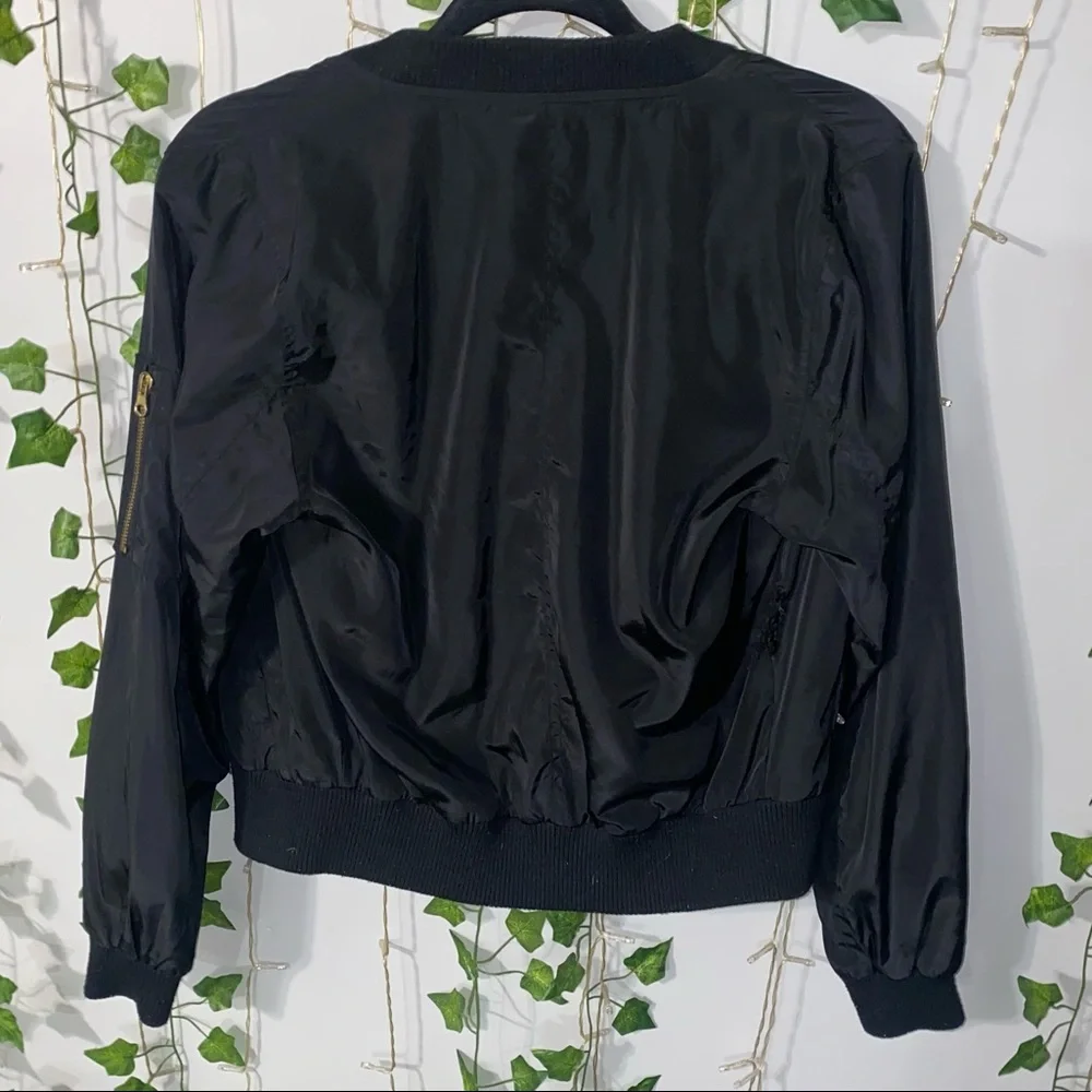 LOVE TREE BLACK BOMBER JACKET - Picture 3 of 4